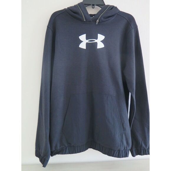 Under Armour UM1442 99H Mens Sz M Black Pullover Half Rain Hoodie $80 - Picture 1 of 5